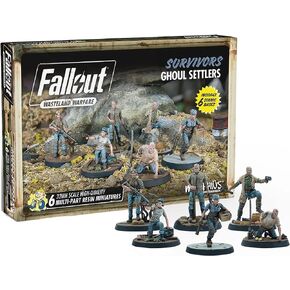 Modiphius Entertainment Fallout Wasteland Warfare: Survivors - Ghoul Settlers (The Slog) - 6 Unpainted Resin Miniatures, Includes Scenic Bases, 32MM Scale Figures, Roleplaying Game Minifigures