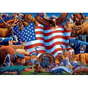 Buffalo Games - Dowdle - Animals of America - 300 Large Piece Jigsaw Puzzle for Adults Challenging Puzzle Perfect for Game Nights - Finished Size 21.25 x 15.00