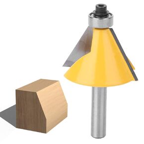 Agatige Chamfer Router Bit, 30 Degree 8mm Shank Carbide Edge Forming Bevel Router Bit Chamfer Bit Miter Angle Milling Cutters Tool Woodworking Milling Cutter for Bevel Trimming Cutting Wood Lines