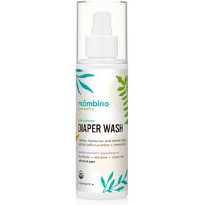 Organic Diaper Area Wash 3 Pack - Cruelty-Free Baby Spray for Sensitive Skin, Hypoallergenic Diaper Rash Spray, Gentle No Rinse Cleansing Water for Cloth Diaper Wipes - 5floz by Mambino Organics