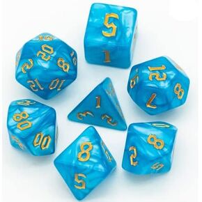 Dice Set DND Resin Dice Themed Set of Two Role Playing Game D&D (Dungeons and Dragons) (Blue Set)