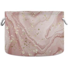 xigua Cotton Rope Basket Rose Gold Abstract Marble Baby Laundry Basket Blanket Kids Toy Storage Basket Glove Box