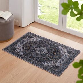 Floralux Runner Rug Washable Rugs with Rubber Backing Hallway Runner for Bathroom and Kitchen Rug Non Slip Runner Rug 2.6x8Ft.Long Rug Machine Washable Rug