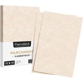 Aged Stationery Parchment Recycled Paper | 65lb Cover Cardstock | 11" x 17" inches | 50 Sheets per Pack