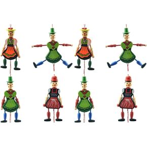 NOLITOY Hand Decor 8 pcs Toy Random Kids Clown Birthday Toys Margaretha Toddlers Christmas Ornament Wood for Marionette Style Tree Hand Party Doll Xmas Hanging Halloween Child Nativity Decor