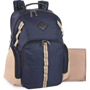 Baby Essentials Super Cooler Dual Compartment Diaper Bag Backpack with Portable Changing Pad, Stroller Straps, Insulated Bottle Compartment (Grey/Black) in Kuwait