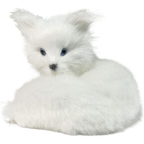 DZYUZK-Fox Toy Children's Simulation Blue Fox Cute Realistic Plush Doll Blue Fox Plush Toy