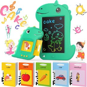Toddler Toy Talking Flash Cards, LCD Kids Writing Pad with 224 Common Words, Learning Toy for 3 4 5 6 7 8Year Old Girls and Boys, Montessori Educational Learning Toy 2pcs