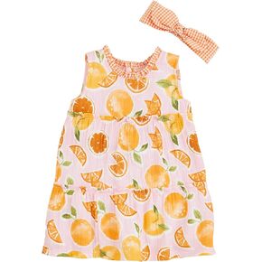 Mud Pie Baby Girl Orange Print Sun Dress