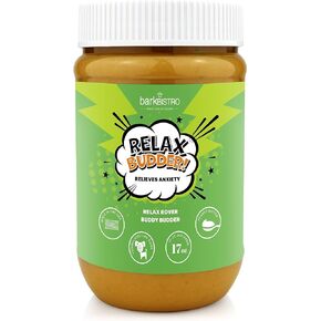 Relax Rover Buddy Budder (Stress + Anxiety), 100% Natural Dog Peanut Butter, Dog Supplment, Made in USA 17oz