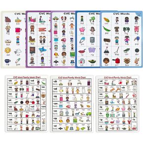 Lilias CVC Flashcards, CVC Word Builders, Toddler Learning Toys, Learning Supplies for Kindergarten Preschool, 126 Cards, 4.3 X 3 inch