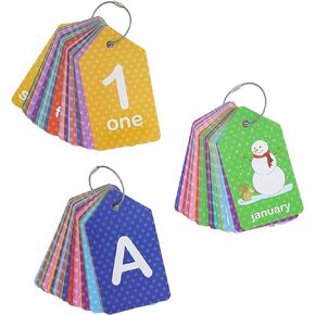 Bright Creations Colorful Educational Flash Cards for Kids with Words, Alphabet, Numbers (3 Pack)