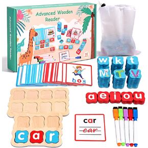 CVC Word Games 143pcs Flashcard CVC Word Reading Spelling Games Easter Basket Stuffer Montessori Educational Toy Easter Gifts for Kids 2 3 4 5+ Years Old