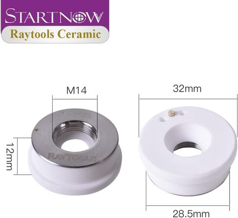 حامل فوهة رأس الليزر الأصلي من السيراميك الليزري D32mm من Startnow Raytools لتمكين قطع غيار ماكينات قطع الألياف (D28 120515099A، 10 قطع) in Kuwait