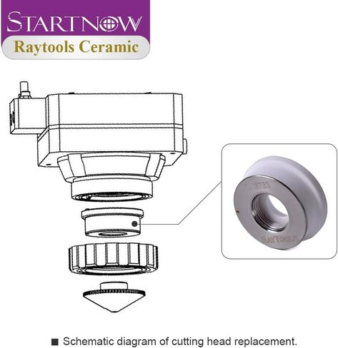 حامل فوهة رأس الليزر الأصلي من السيراميك الليزري D32mm من Startnow Raytools لتمكين قطع غيار ماكينات قطع الألياف (D28 120515099A، 10 قطع) in Kuwait