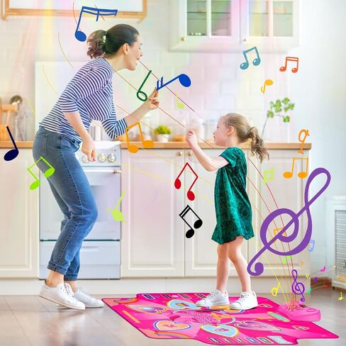 Dance Mat, Dance Mixer Rhythm Step Play Mat for 3-12 Year Old Girls, Electronic Dance Game Toy with Light-up 6-Button and Wireless Bluetooth, Music Dance Pad for Kids Birthday Gifts Toy in Saudi Arabia