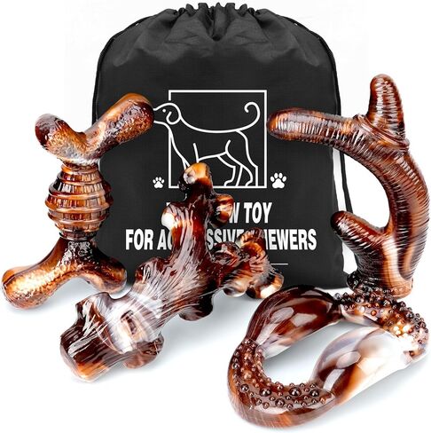 4 عبوات من ألعاب مضغ الكلاب للمضغ العدواني، ألعاب الكلاب غير القابلة للتدمير للسلالات الكبيرة والمتوسطة والصغيرة، مضغ الكلاب المتين بنكهة لحم الخنزير المقدد، عظام الكلاب القوية من النايلون لألعاب تنظيف الأسنان in Kuwait