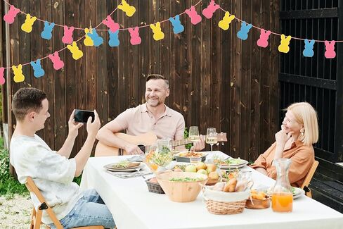 لافتة ديكورات عيد الفصح من Vnysh ST Patricks لافتة ديكور على شكل أرنب عيد الفصح 6 قطع لافتة إكليل من اللباد على شكل أرنب عيد الفصح - بدون تصميم يدوي للمنزل، والمدفأة، والجدار، والمكتب in Kuwait