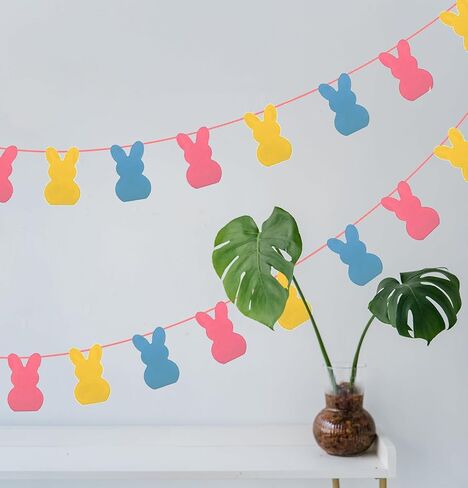 لافتة ديكورات عيد الفصح من Vnysh ST Patricks لافتة ديكور على شكل أرنب عيد الفصح 6 قطع لافتة إكليل من اللباد على شكل أرنب عيد الفصح - بدون تصميم يدوي للمنزل، والمدفأة، والجدار، والمكتب in Kuwait