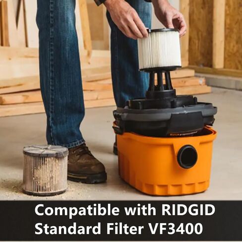 عبوة واحدة من فلتر HEPA الورقي المطوي القياسي من yamoutai VF3400 ذو طبقة واحدة متوافق مع مكانس متجر RID GID الرطبة/الجافة من 3 إلى 4.5 جالون in Saudi Arabia