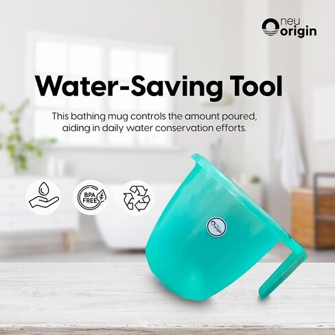 Plastic Mug - 1.5L Capacity for Bathing & Camping, Assorted Colors, Lightweight Design, Durable Handle, Essential Bathroom & Outdoor Accessory, Certified BPA-Free - Versatile Usage in Saudi Arabia
