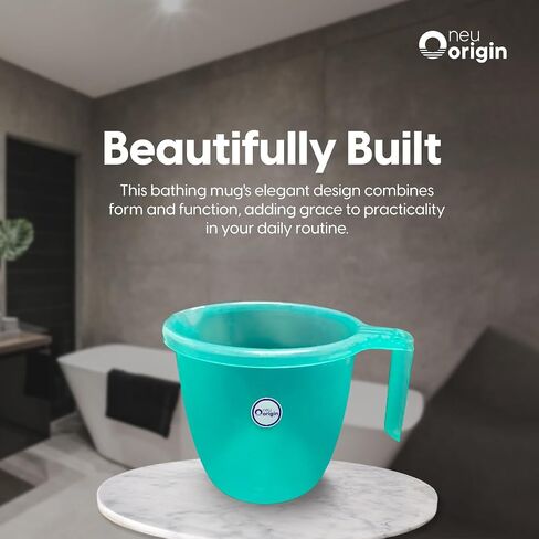 Plastic Mug - 1.5L Capacity for Bathing & Camping, Assorted Colors, Lightweight Design, Durable Handle, Essential Bathroom & Outdoor Accessory, Certified BPA-Free - Versatile Usage in Saudi Arabia