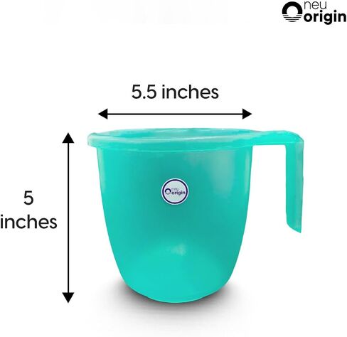 Plastic Mug - 1.5L Capacity for Bathing & Camping, Assorted Colors, Lightweight Design, Durable Handle, Essential Bathroom & Outdoor Accessory, Certified BPA-Free - Versatile Usage in Saudi Arabia