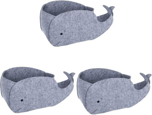 SAFIGLE Whale Basket 1 Pc Toy Storage Box Laundry Basket Small Whale Baby Felt Cloth Whale Storage Basket in Saudi Arabia