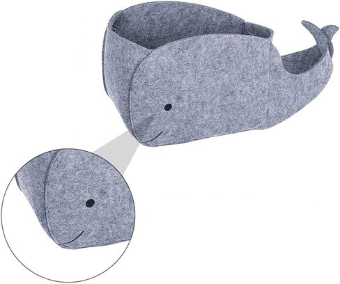 SAFIGLE Whale Basket 1 Pc Toy Storage Box Laundry Basket Small Whale Baby Felt Cloth Whale Storage Basket in Saudi Arabia