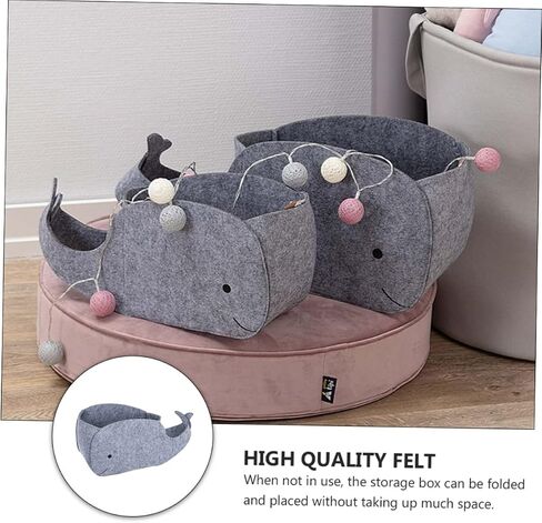 SAFIGLE Whale Basket 1 Pc Toy Storage Box Laundry Basket Small Whale Baby Felt Cloth Whale Storage Basket in Saudi Arabia