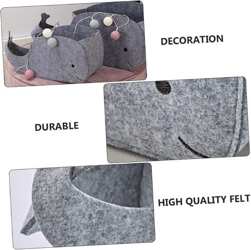 SAFIGLE Whale Basket 1 Pc Toy Storage Box Laundry Basket Small Whale Baby Felt Cloth Whale Storage Basket in Saudi Arabia