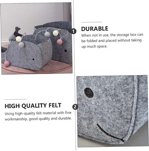 SAFIGLE Whale Basket 1 Pc Toy Storage Box Laundry Basket Small Whale Baby Felt Cloth Whale Storage Basket in Saudi Arabia