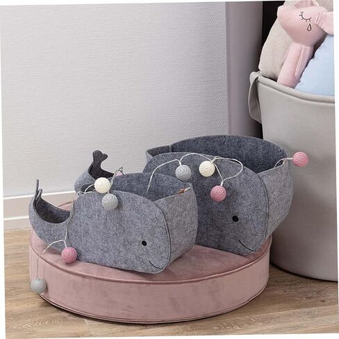 SAFIGLE Whale Basket 1 Pc Toy Storage Box Laundry Basket Small Whale Baby Felt Cloth Whale Storage Basket in Saudi Arabia