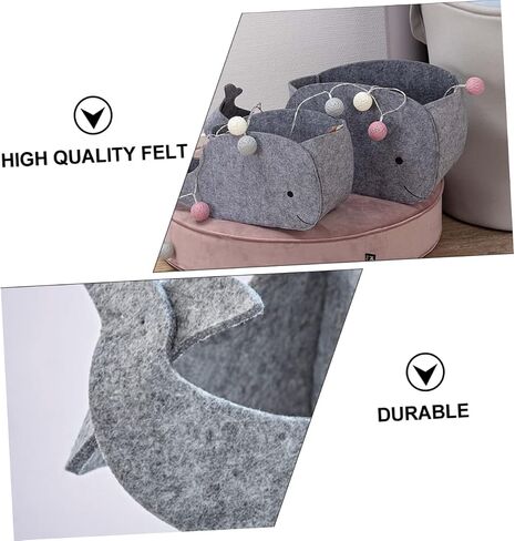 SAFIGLE Whale Basket 1 Pc Toy Storage Box Laundry Basket Small Whale Baby Felt Cloth Whale Storage Basket in Saudi Arabia