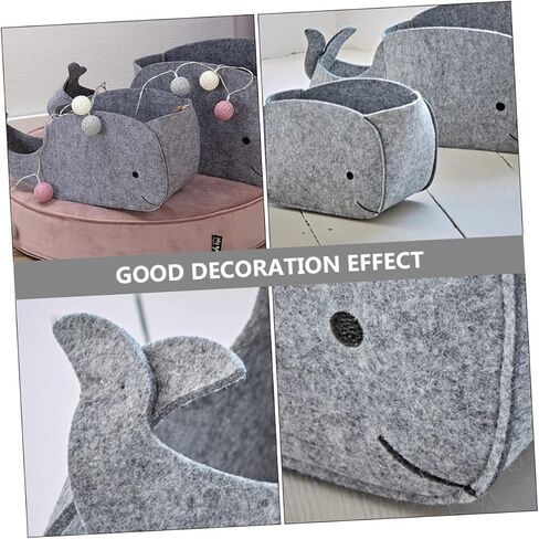 SAFIGLE Whale Basket 1 Pc Toy Storage Box Laundry Basket Small Whale Baby Felt Cloth Whale Storage Basket in Saudi Arabia