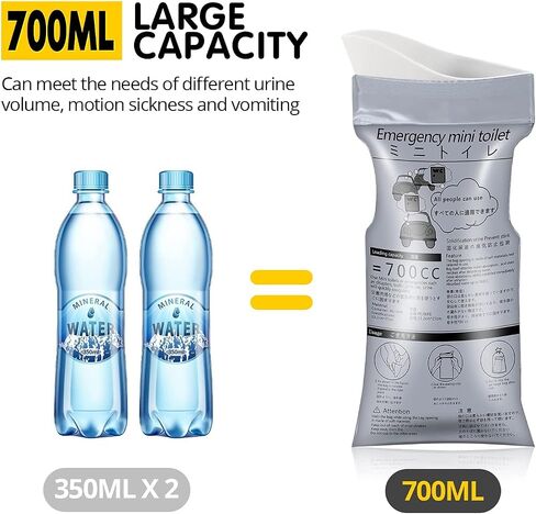 GBJHlBHS 10 Pack Emergency Disposable Urinal Bags 700ML Unisex Urine Bag for Camping Traffic Jam Urinal Large Capacity Leak-Proof Ecofriendly for Men Women Kids in Saudi Arabia