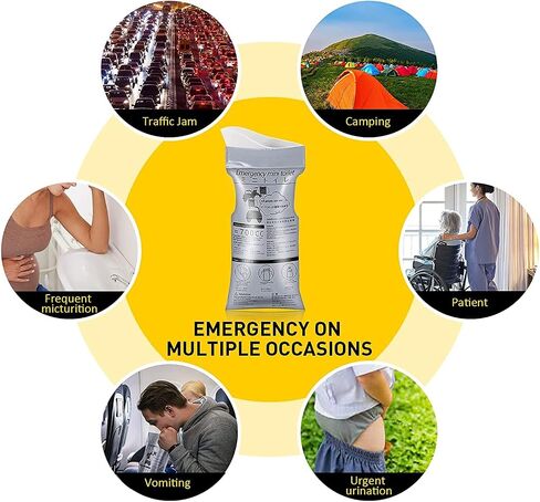 GBJHlBHS 10 Pack Emergency Disposable Urinal Bags 700ML Unisex Urine Bag for Camping Traffic Jam Urinal Large Capacity Leak-Proof Ecofriendly for Men Women Kids in Saudi Arabia