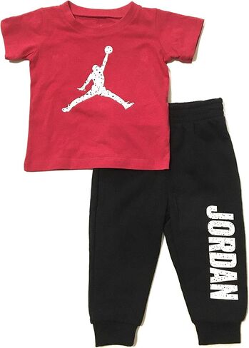 Jordan Infant Boys' T-Shirt and Sweatpants Set Black/Gym Red 12 Months in Saudi Arabia