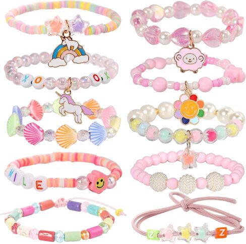 PinkSheep الخرز سوار يونيكورن سوار للأطفال الفتيات سحر سوار الصداقة سوار 10 قطعة حزب صالح in Kuwait