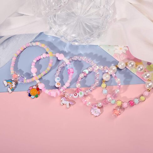 PinkSheep الخرز سوار يونيكورن سوار للأطفال الفتيات سحر سوار الصداقة سوار 10 قطعة حزب صالح in Kuwait