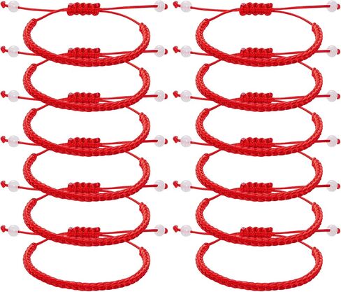 12Pieces Friendship Bracelets Adjustable Red Braceles Red Strings Good Luck Ropes for Girls Boys Men Women in Saudi Arabia