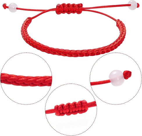 12Pieces Friendship Bracelets Adjustable Red Braceles Red Strings Good Luck Ropes for Girls Boys Men Women in Saudi Arabia