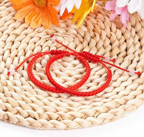 12Pieces Friendship Bracelets Adjustable Red Braceles Red Strings Good Luck Ropes for Girls Boys Men Women in Saudi Arabia