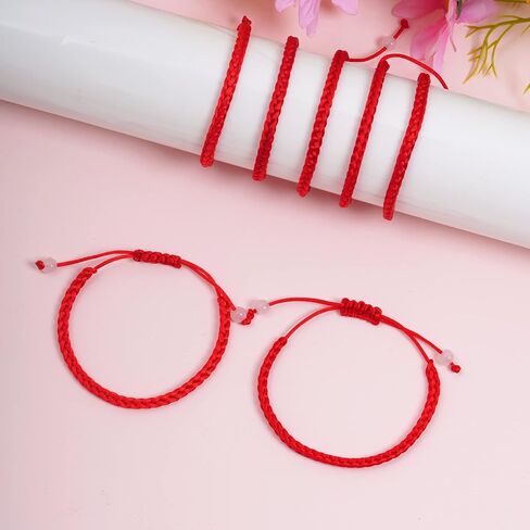 12Pieces Friendship Bracelets Adjustable Red Braceles Red Strings Good Luck Ropes for Girls Boys Men Women in Saudi Arabia