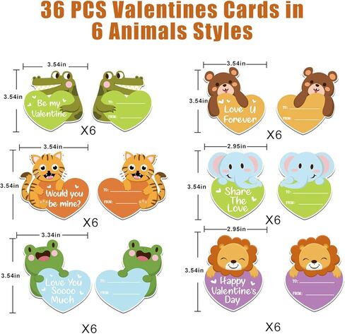 KIMOBER 32PCS Valentine's Day Slap Bracelets, Animal Slap Wristbands with 36PCS Valentine Day Cards for Kids Party Favors,Gift Bag Filler in Kuwait