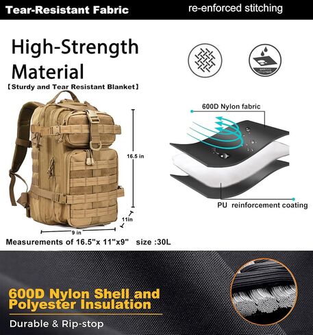 Miramrax Small Tactical Backpack Military Daypack - 30L Backpack for Men Molle Assault Pack Bug Out Bag for Hiking Camping (Grey) in Kuwait