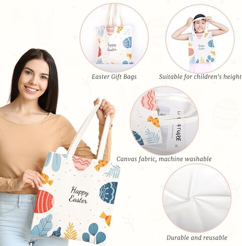 3 قطع من أكياس هدايا عيد الفصح من TYL&TYS، وسلال عيد الفصح للأطفال، وحقائب هدايا لتغليف الهدايا، والألعاب، ومستلزمات الحفلات، وحقيبة حمل قماشية لسلال عيد الفصح، وصيد البيض، وأعياد ميلاد الربيع in Kuwait