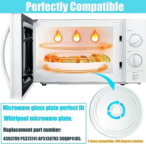 30QBP4185 لوحة استبدال الميكروويف للوحة ميكروويف ويرلبول 4393799 PS373741 AP3130793-يقيس قطر 11-15/16 بوصة in Kuwait