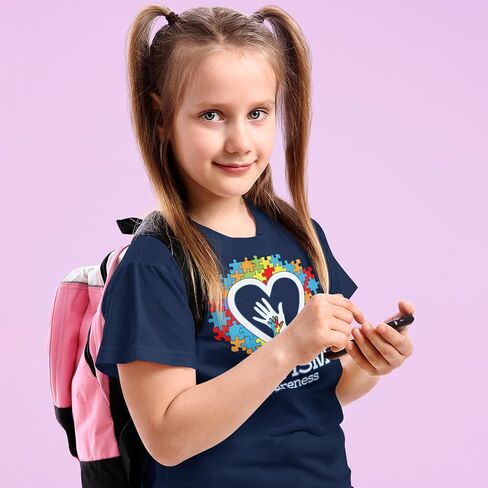 تي شيرت للأطفال من shop4ever® للتوعية بمرض التوحد في القلب in Kuwait