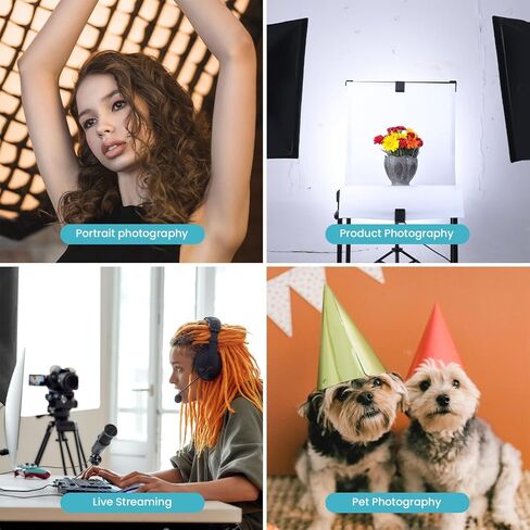LimoStudio *ترقية* [2-Pack] 85W LED Bulb 20 "x30" Softbox Lighting Kit لعاكس ضوء استوديو الصور، ناشر شبكة بيضاء، التحكم في درجة حرارة اللون والسطوع مع جهاز التحكم عن بعد، AGG3367 in Kuwait
